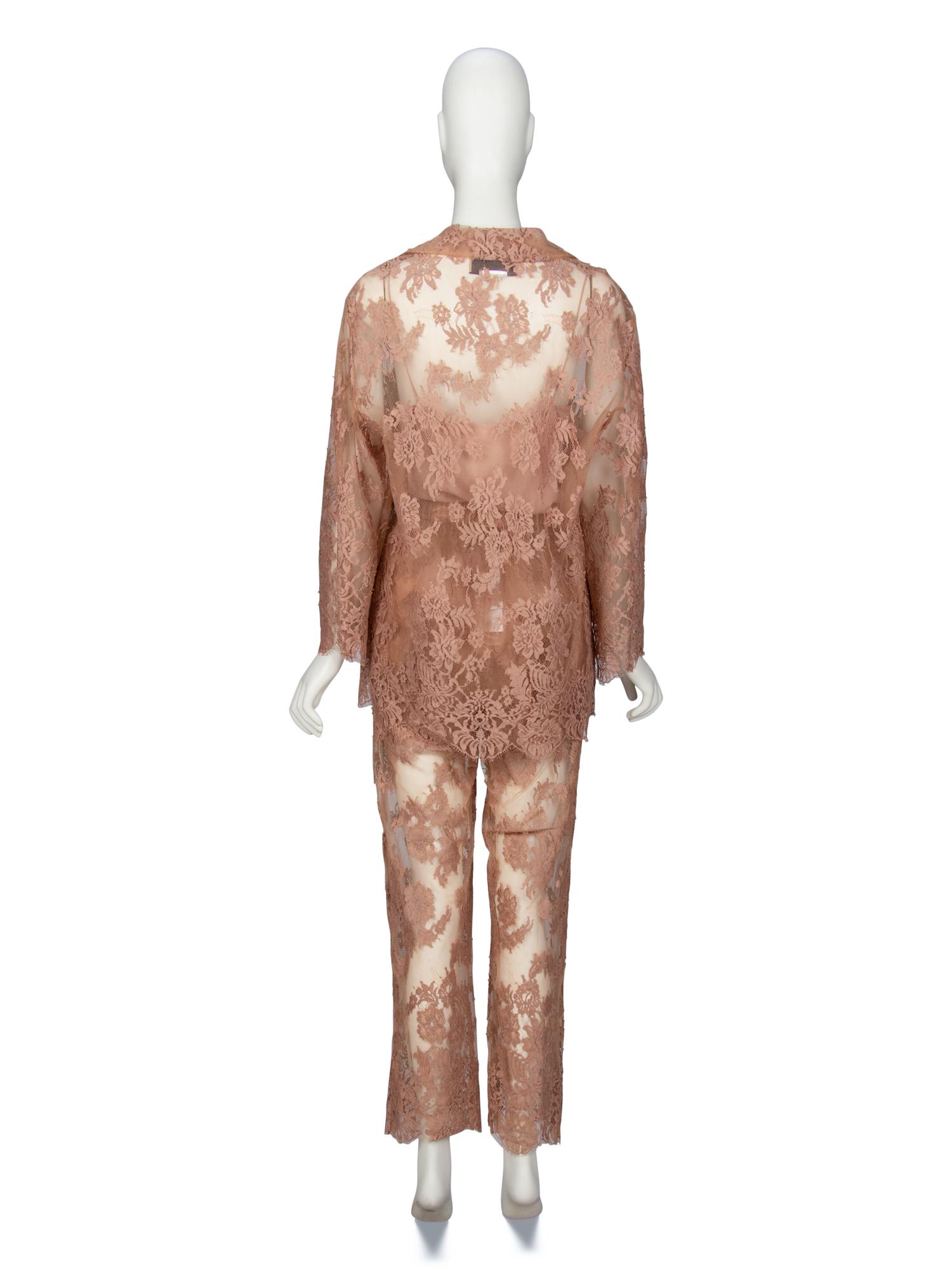 GUCCI, NUDE LACE PAJAMA ENSEMBLE