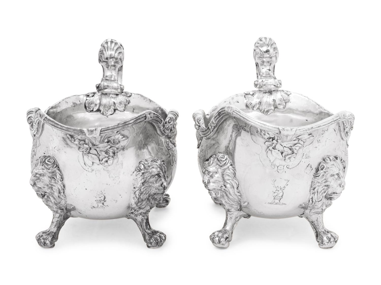 A Pair of Paul de Lamerie George I/II Silver Sauce Boats
