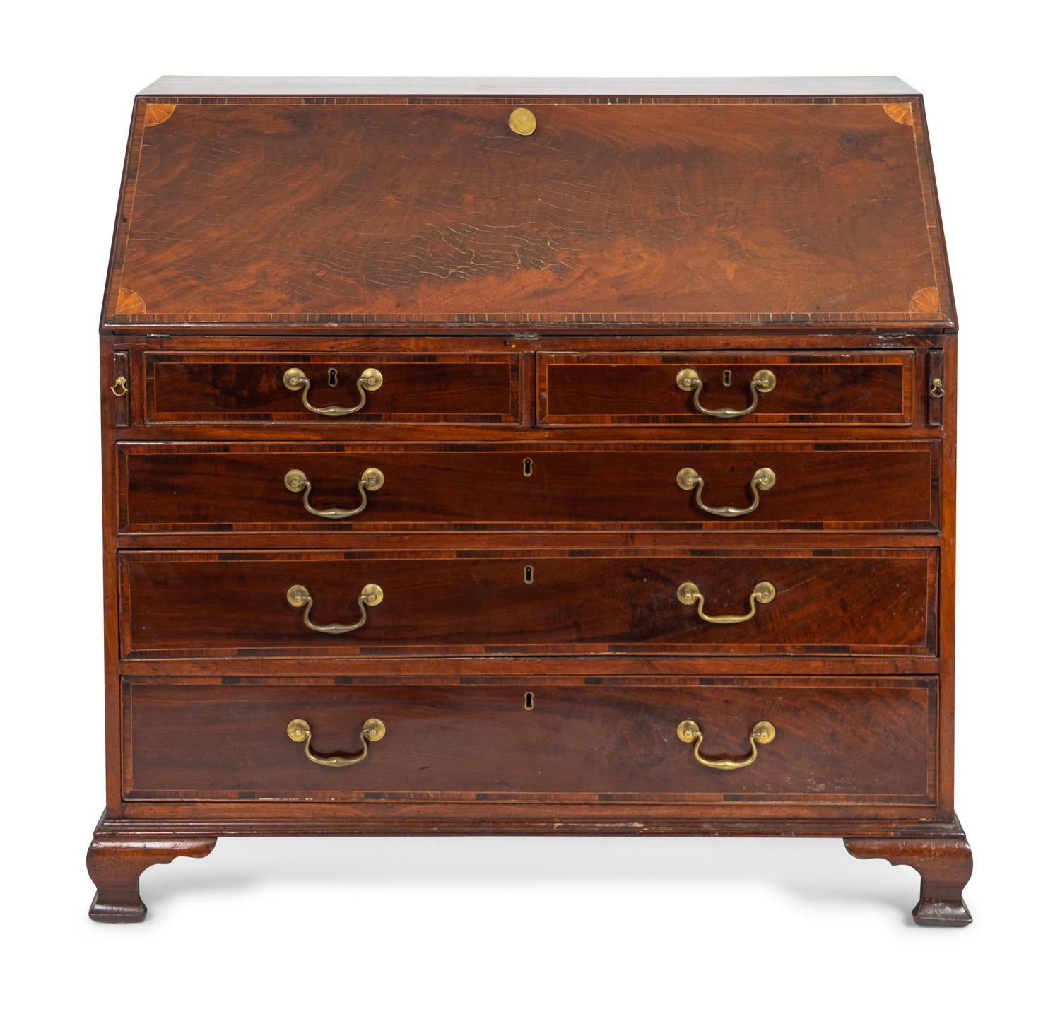 A George III Inlaid Mahogany Slant-Front Desk — CIRCA 1800