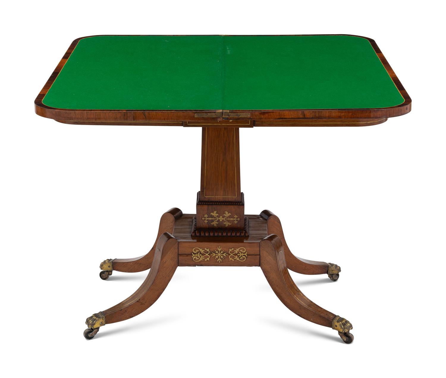 A George IV Brass Inlaid Rosewood Game Table