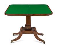A George IV Brass Inlaid Rosewood Game Table