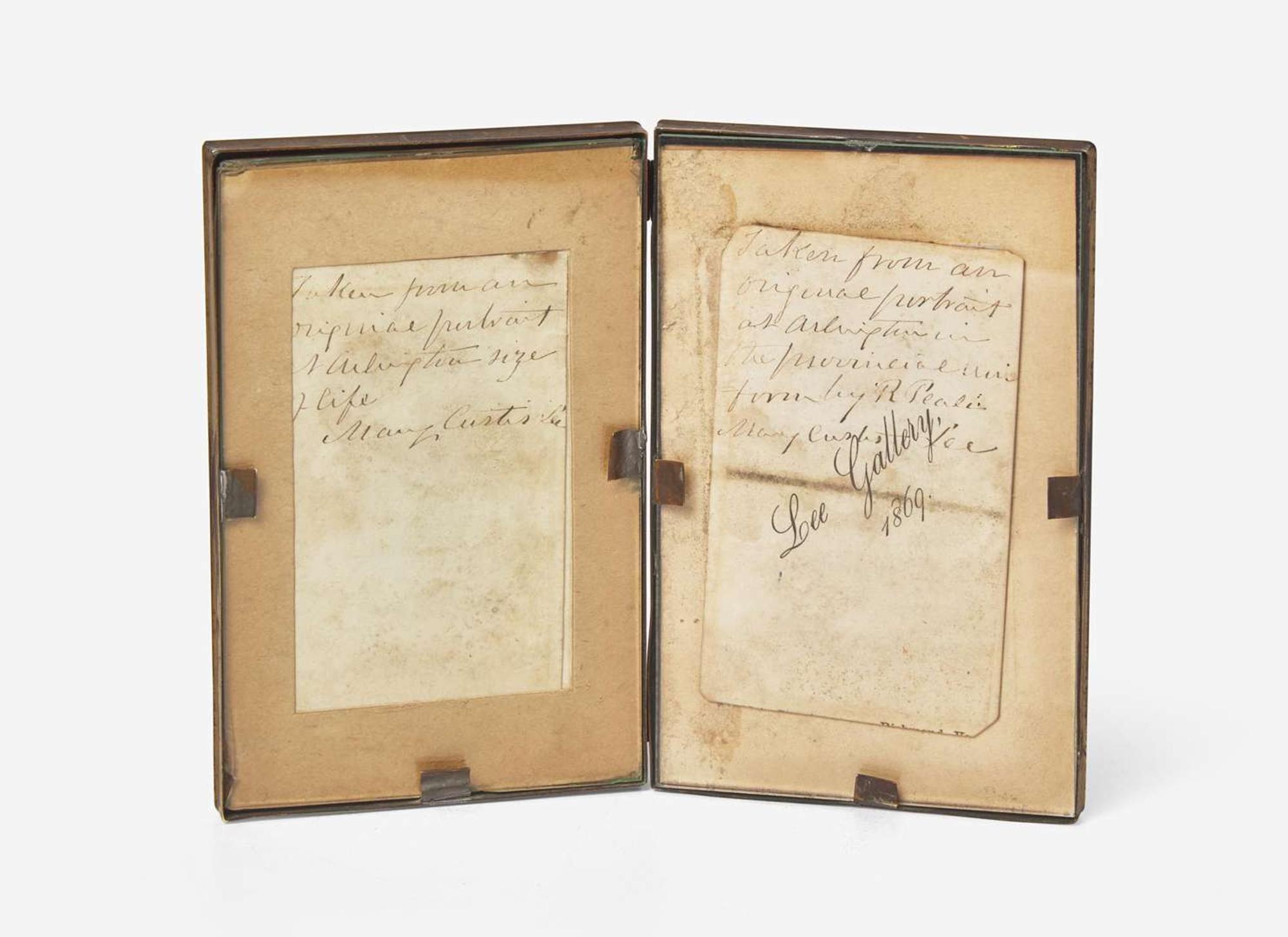 A pair of portrait miniatures: George and Martha Washington, After John Wollaston (1710-1775) and Charles Willson Peale (1741-1827), by Mary Custis Lee (1807-1873)