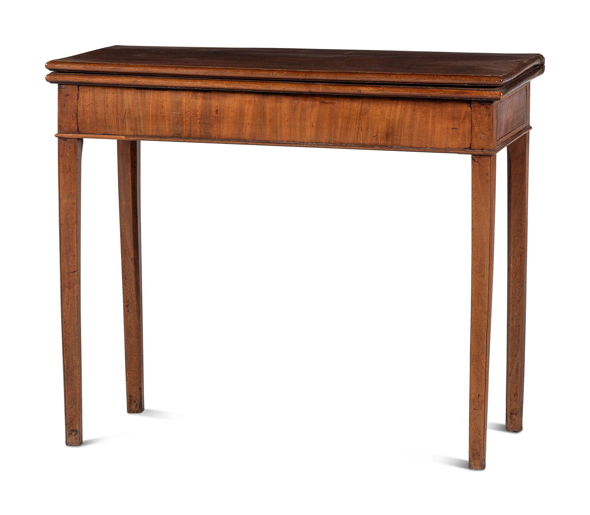 A George III Figured Mahogany Game Table
