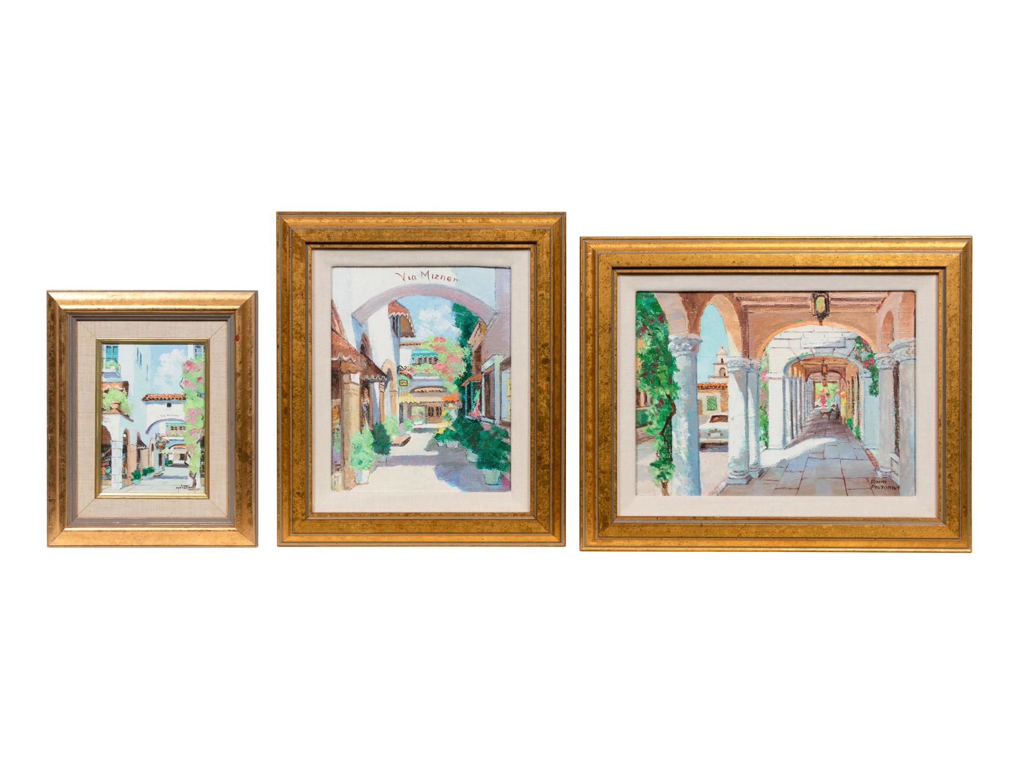 Palm Beach Scenes (Three Paintings)