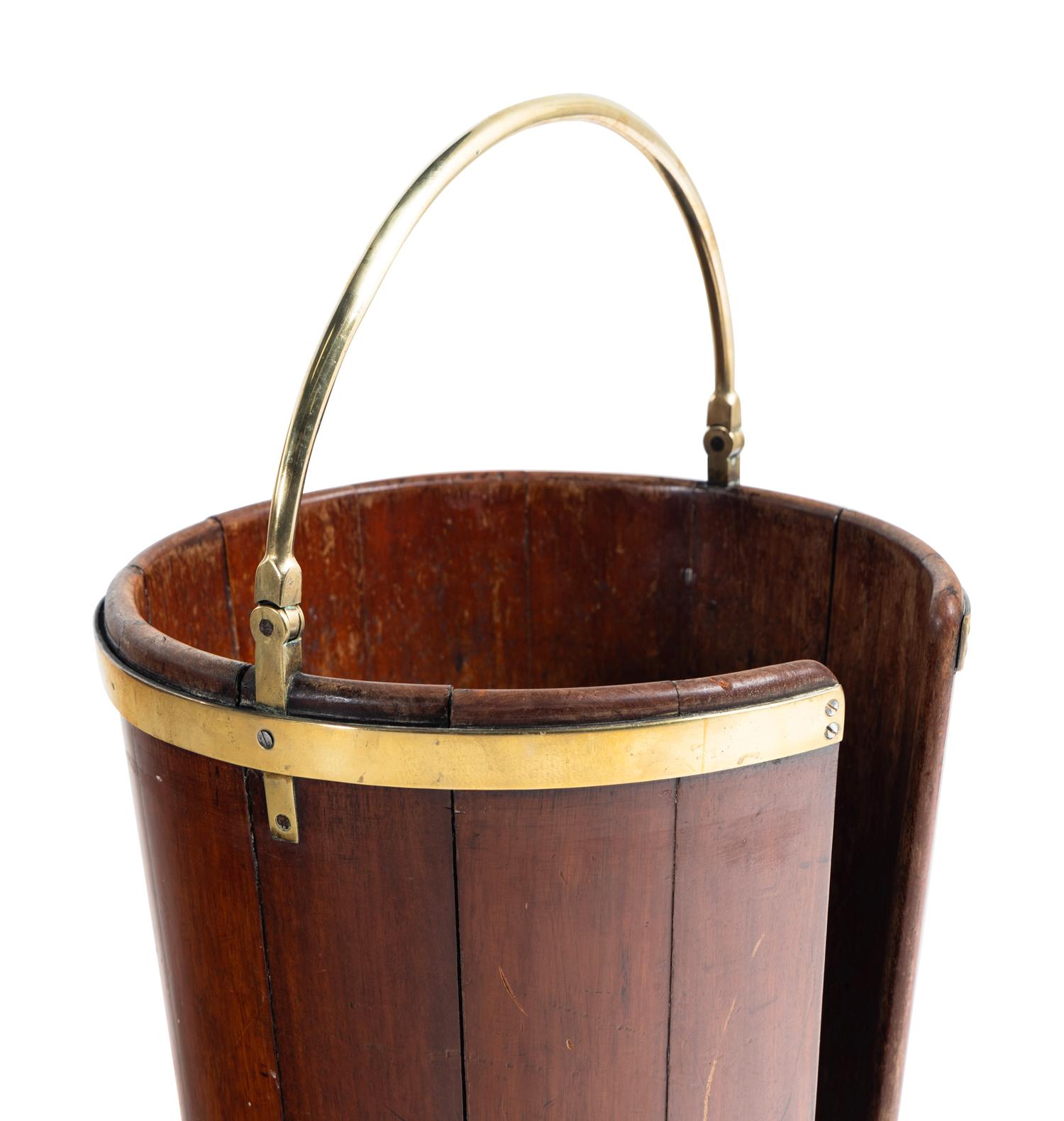 An English Brass-Banded Mahogany Plate Bucket