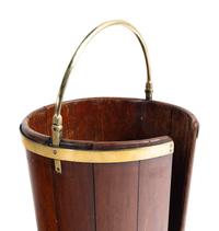 An English Brass-Banded Mahogany Plate Bucket