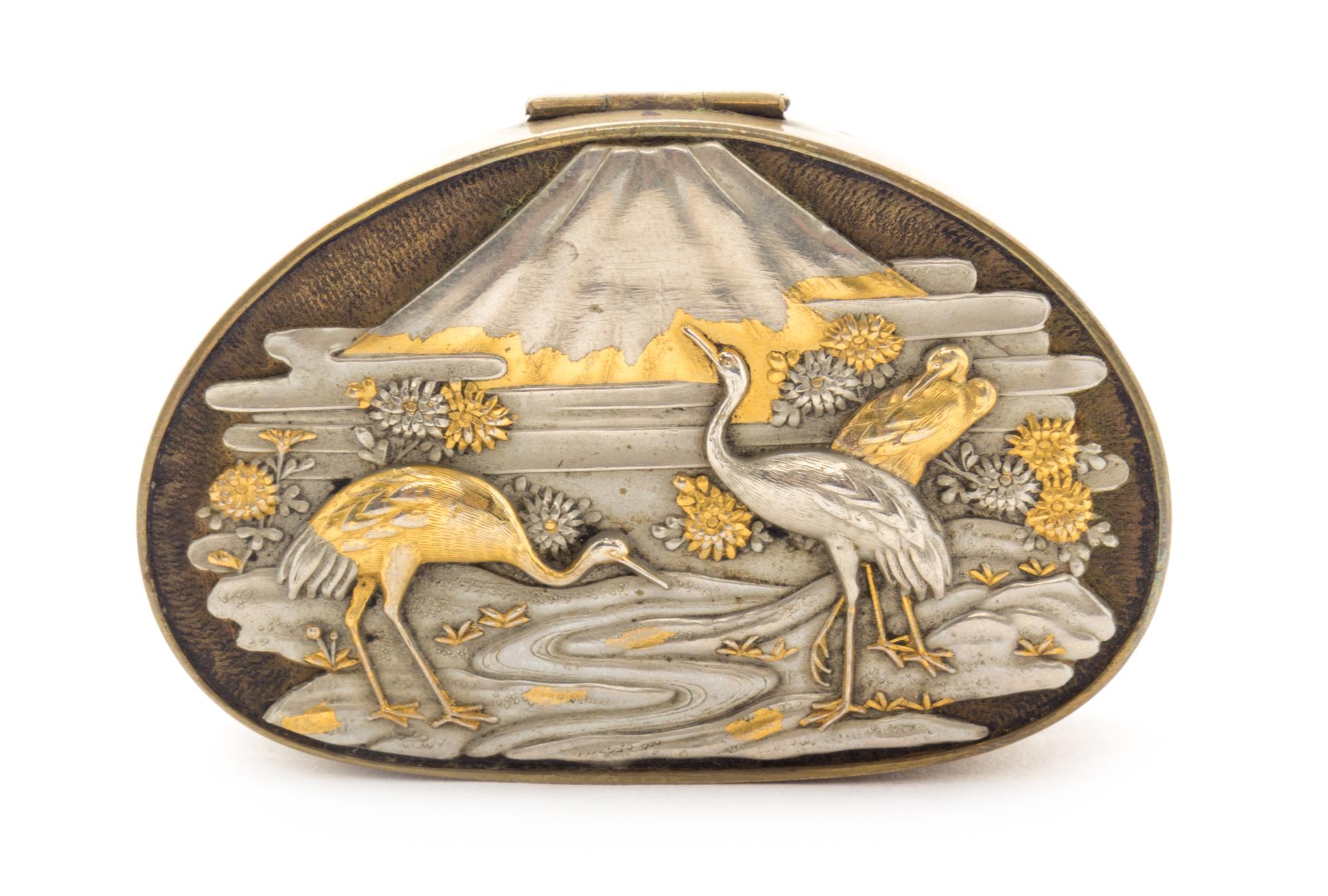 A Japanese Mixed Metal Box Length 2 1/2 inches.