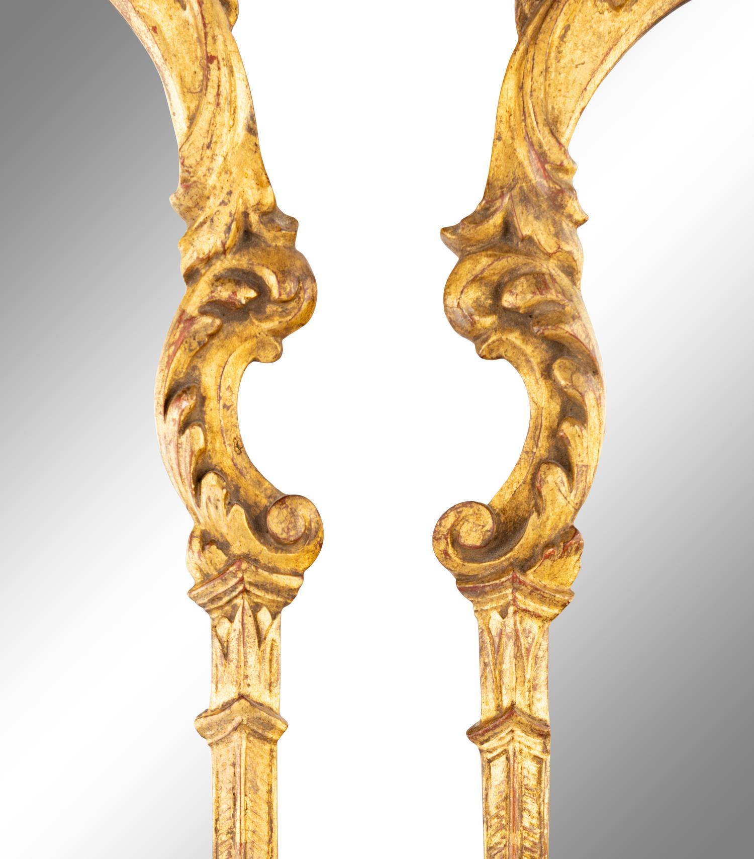 A Pair of George III Style Giltwood Mirrored Wall Brackets