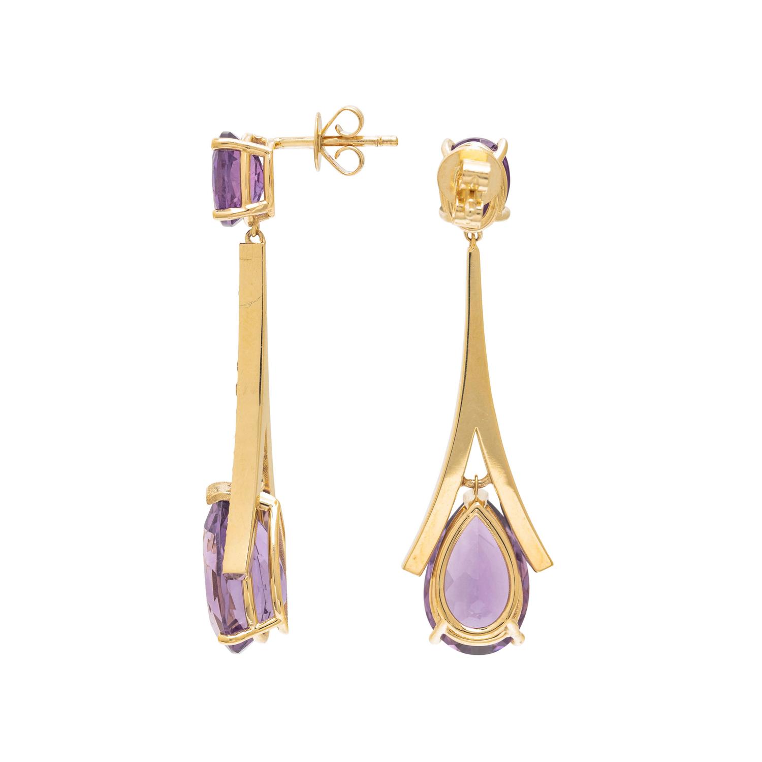 AMETHYST AND DIAMOND EARRINGS