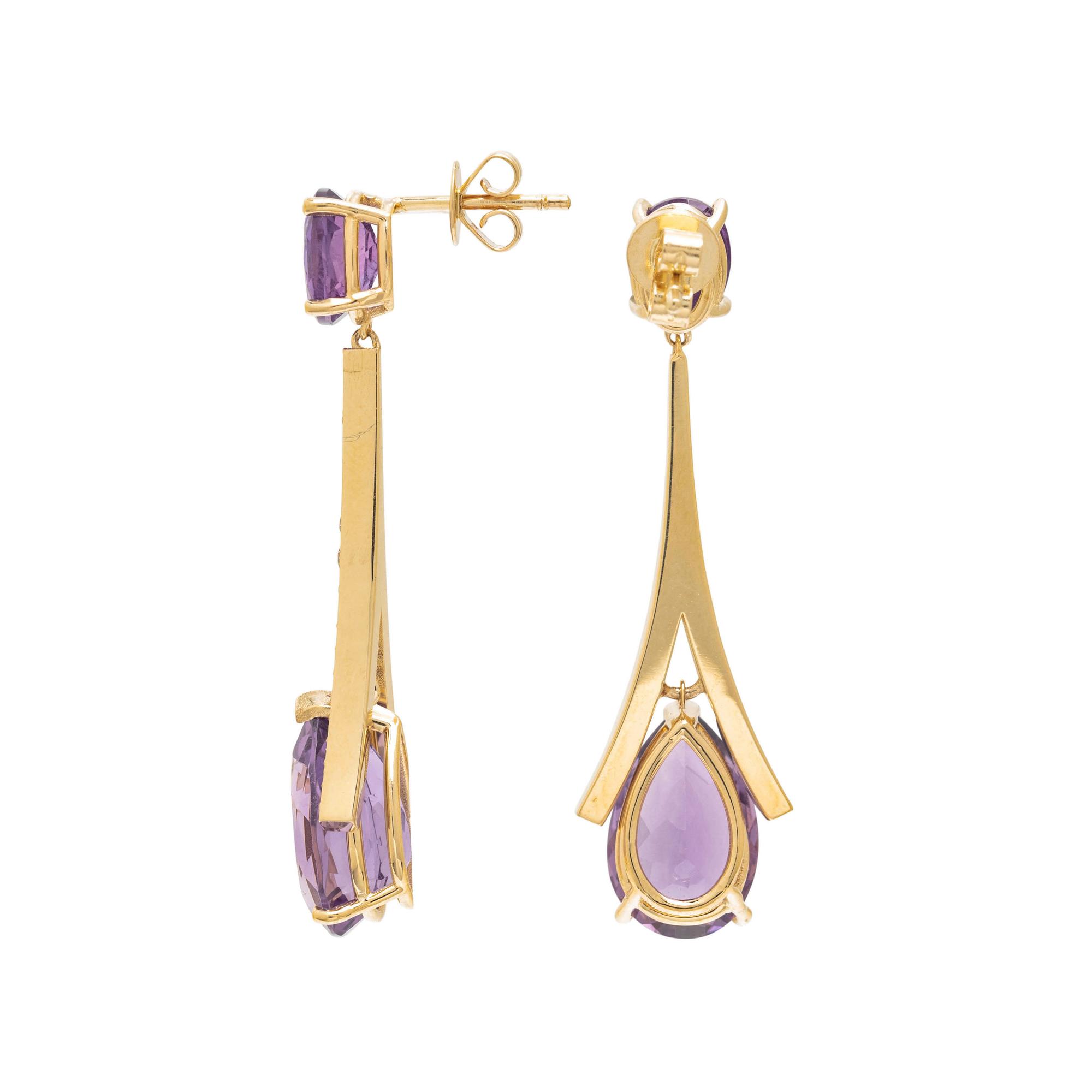 AMETHYST AND DIAMOND EARRINGS