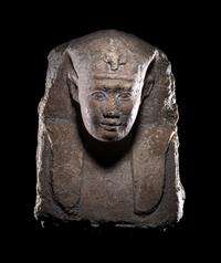 An Egyptian Plaster Sculptor's Model of a Pharaoh