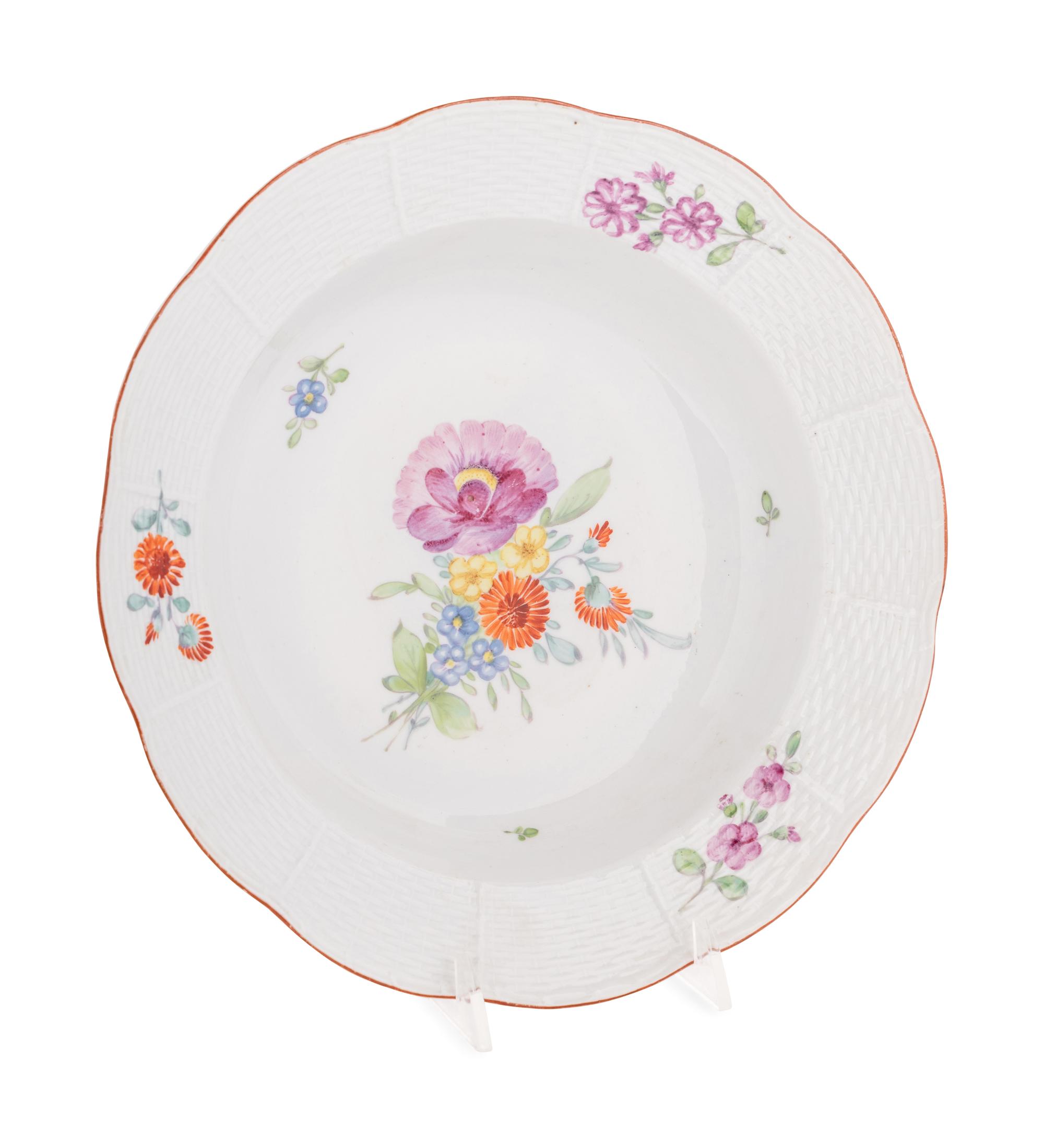 A Catherine the Great Russian Imperial Porcelain Factory Porcelain Soup Plate from the Everday Service