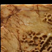 A Chinese carved beige jade table screen 浮雕玉插屏