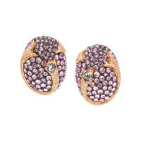 DIAMOND AND PURPLE SAPPHIRE EARCLIPS