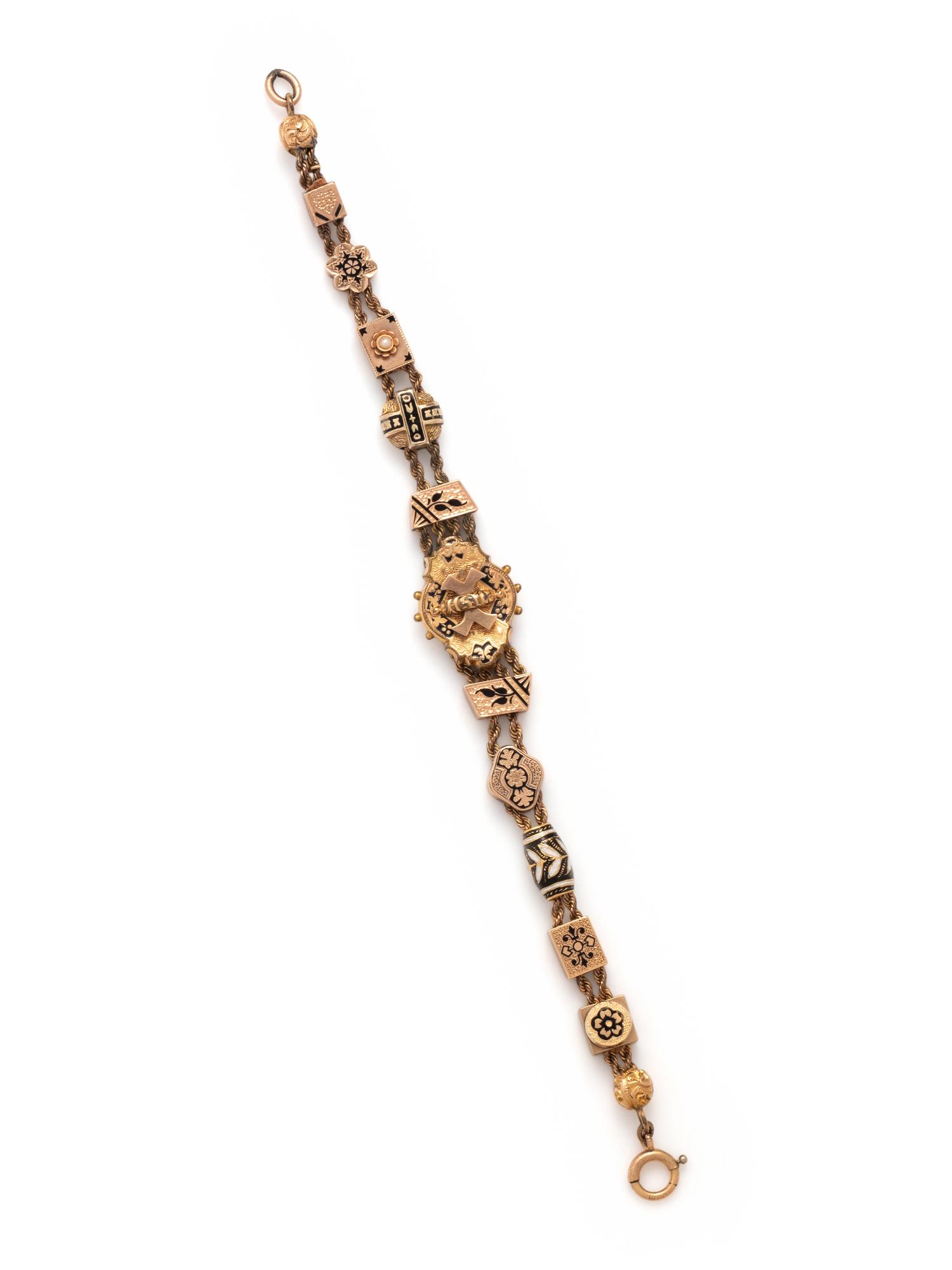 YELLOW GOLD AND GOLD-FILLED SLIDE BRACELET