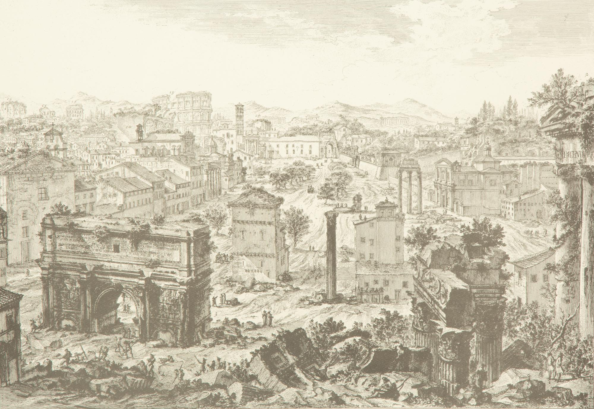 Eight Black and Parcel Gilt Framed Prints After Giovanni Piranesi — 20th Century