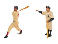 A Group of Vintage 1950s Babe Ruth and Ted Williams Original Hartland Statues Including Bats