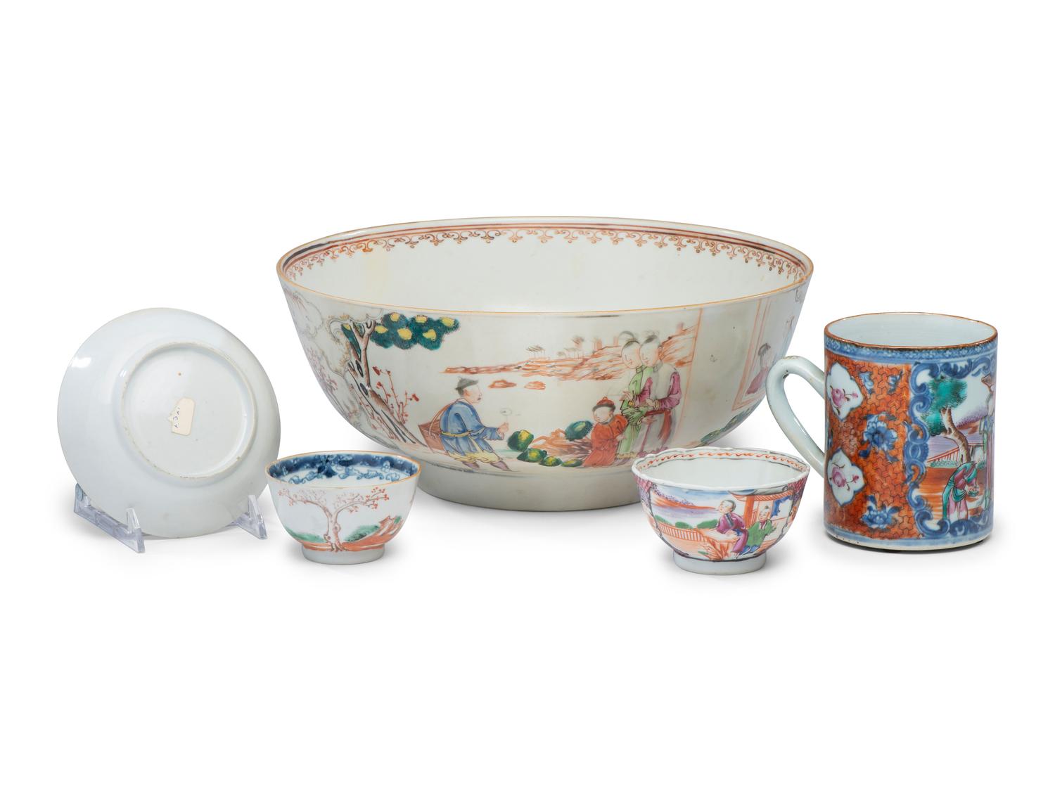 Nine Chinese Export Porcelain Table Articles