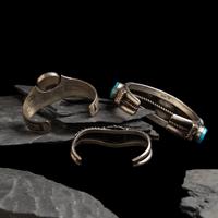 Navajo and Southwestern-style Sterling Silver and Turquoise Cuff Bracelets