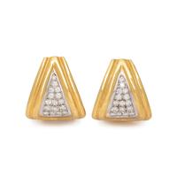 YELLOW GOLD AND DIAMOND EARCLIPS