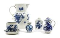 A Group of Transferware Porcelain Table Articles Height of tallest 8 7/8 inches.