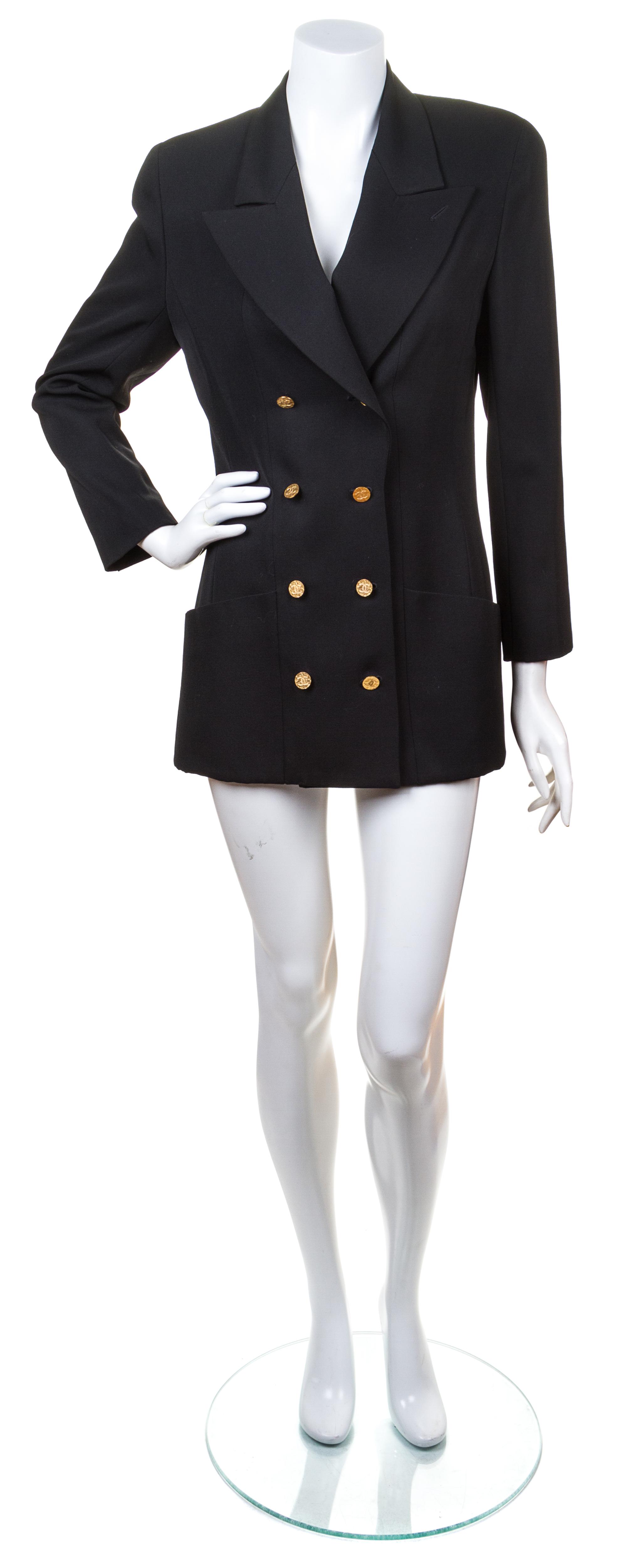 A Chanel Black Wool Double Breasted Jacket,