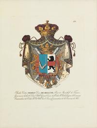 A Group of Four Decorative Prints Depicting the Armorial Shields of French Families
