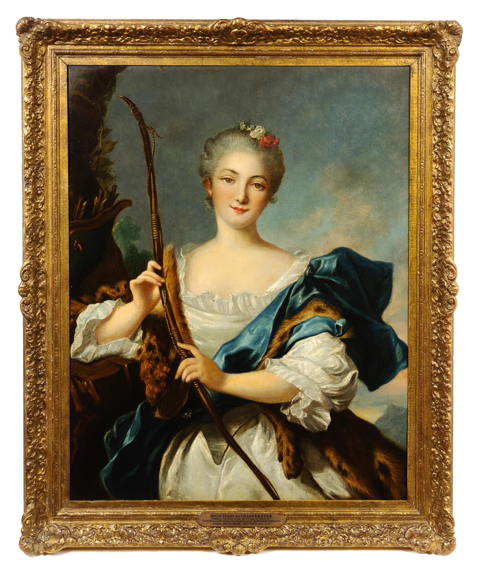 After Jean-Marc Nattier, (19th Century), Jeune femme en chasseresse