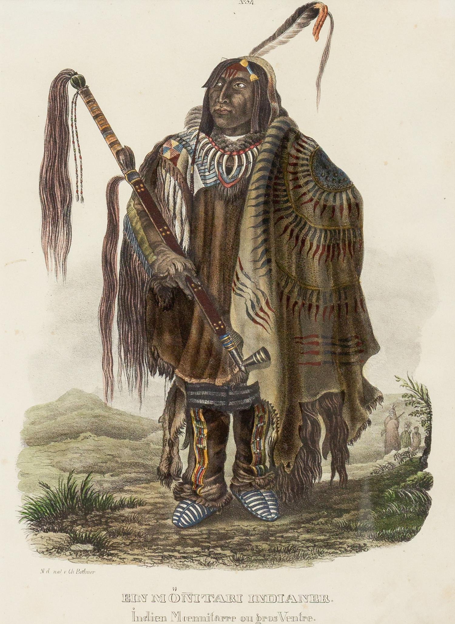 After BODMER, Karl (1809-1893), after Ein Monitari Indianer (Plate 34) Indien Moennitarre ou gros Ventre