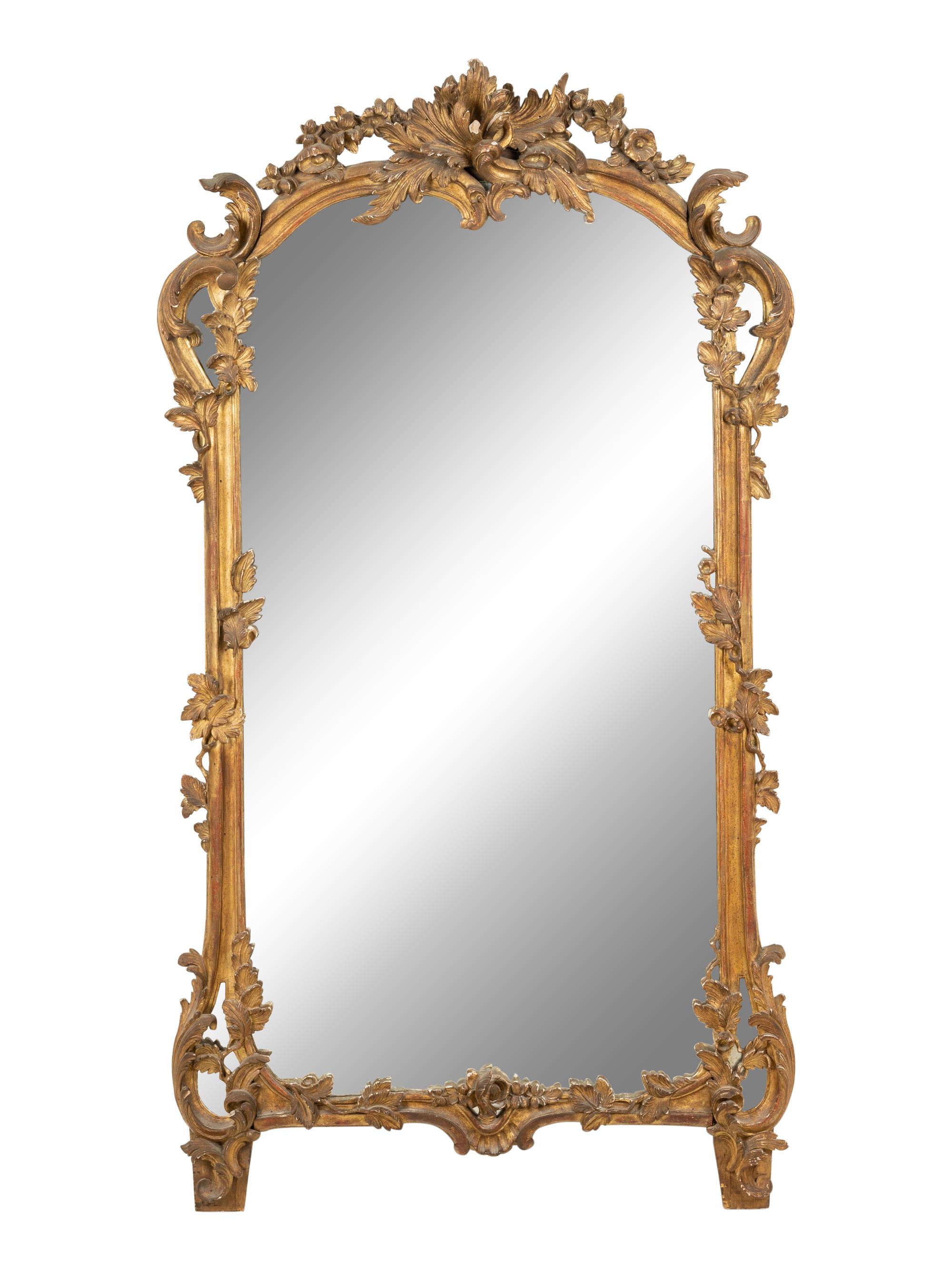 A Rococo Style Giltwood Mirror