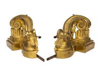 A Pair of French Gilt Bronze Chenets