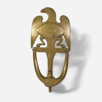 A rare cast and engraved brass eagle form door knocker Possibly Robert Carr, Sr. (active 1790-1832), New York and Philadelphia, early 19th century