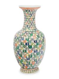 A Famille Verte Porcelain 'Five Hundreds Luohans' Vase