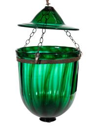 A Blown Glass Hall Lantern and Cover