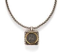 Three Greco-Roman Silver Coins — Set in silver and gold necklaces