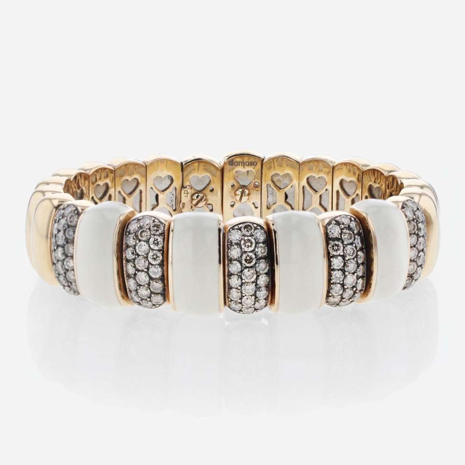 18K Rose Gold Damaso Martinez Diamond Bangle Bracelet Spain