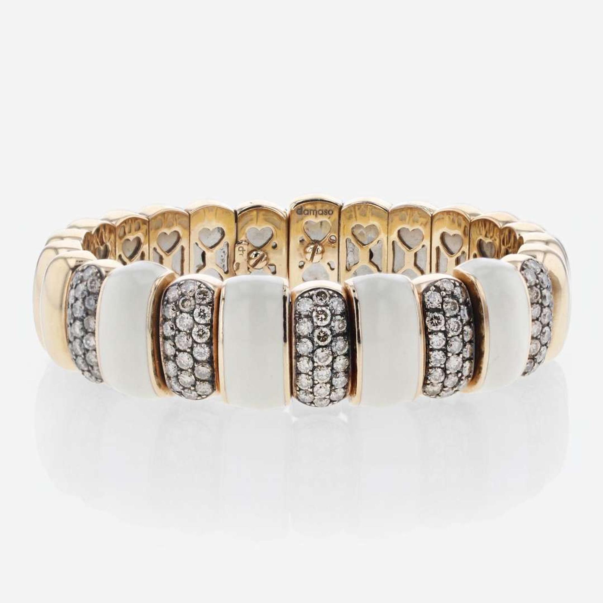 18K Rose Gold Damaso Martinez Diamond Bangle Bracelet Spain