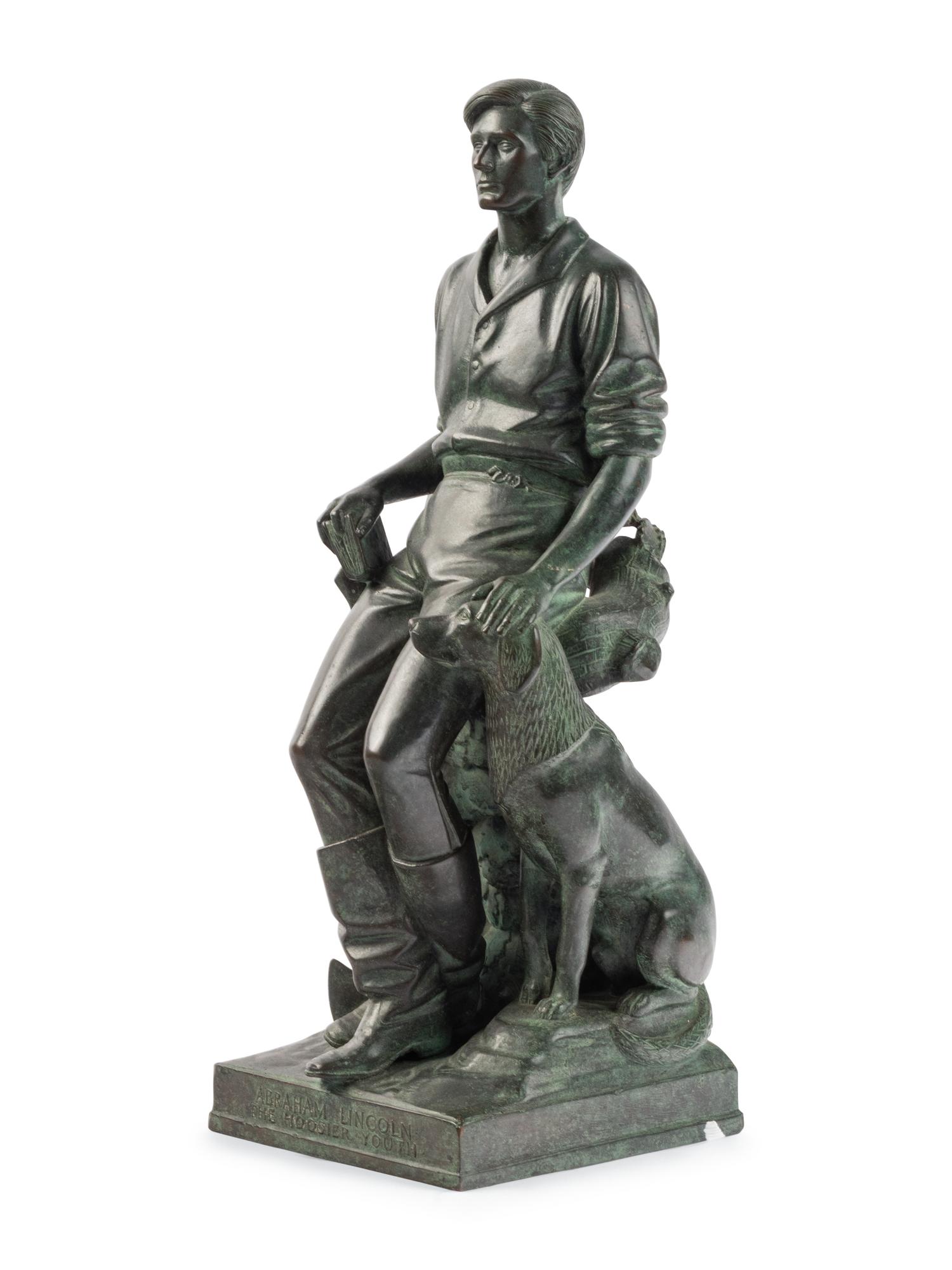 MANSHIP, Paul (1885-1966). Abraham Lincoln, The Hoosier Youth. Florence: The Bruno Bearzi Foundry, ca. 1930s.