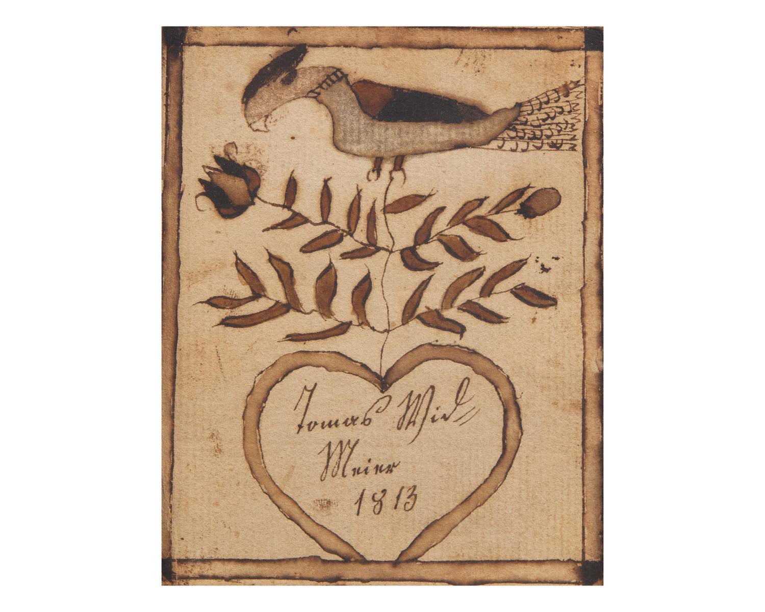 A Group of Three Fraktur Drawings or Rewards of Merit, Pennsylvania, 19th Century
