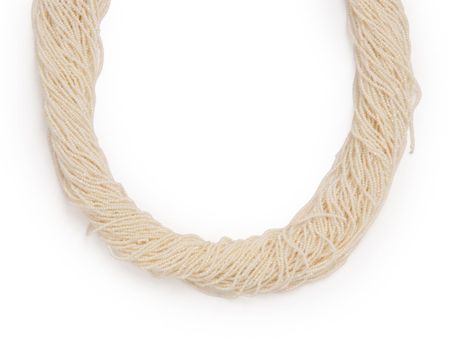 YELLOW GOLD AND SEED PEARL TORSADE NECKLACE