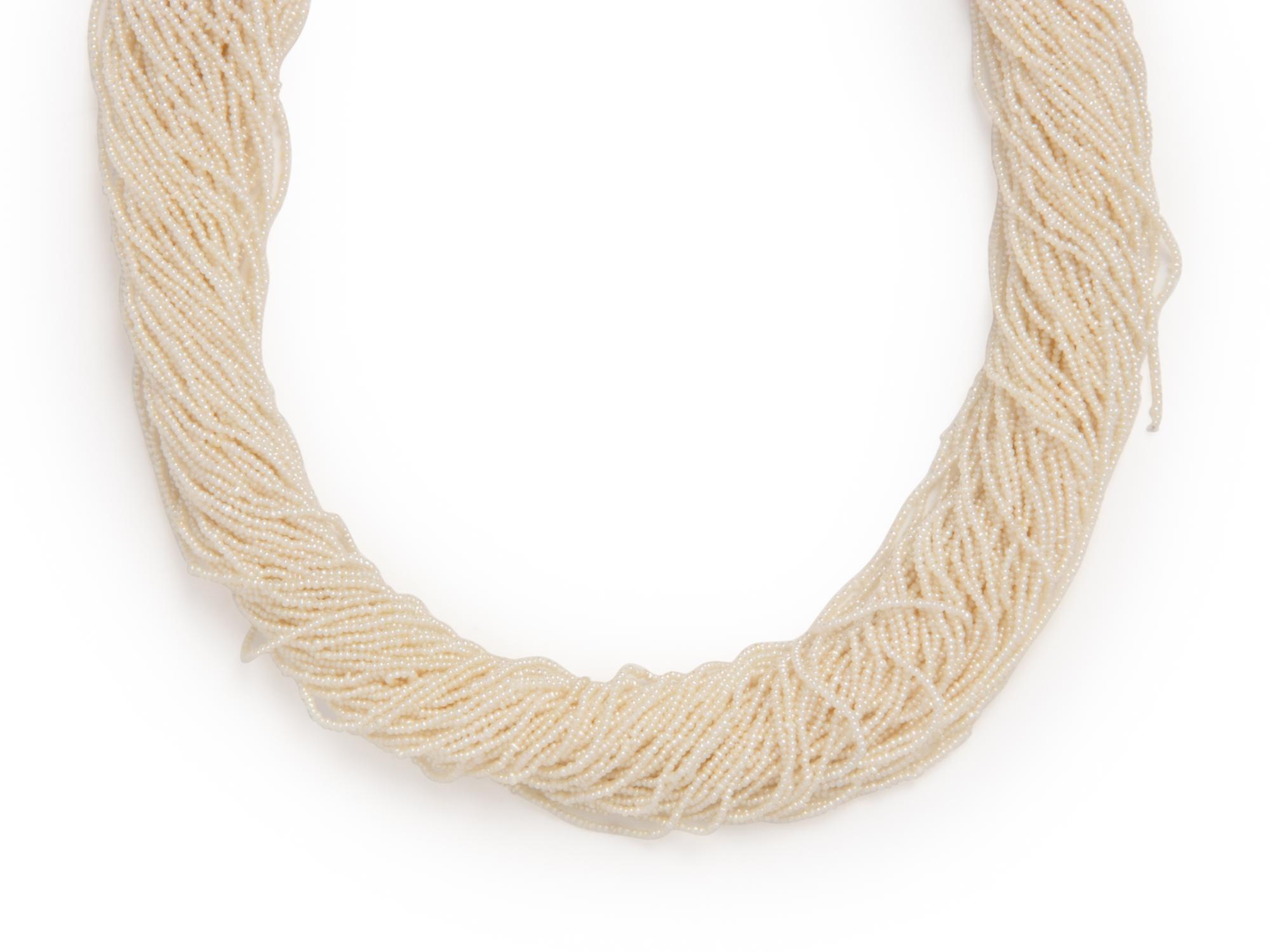 YELLOW GOLD AND SEED PEARL TORSADE NECKLACE