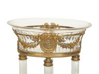 An Empire Style Gilt Metal and Cut Glass Centerpiece