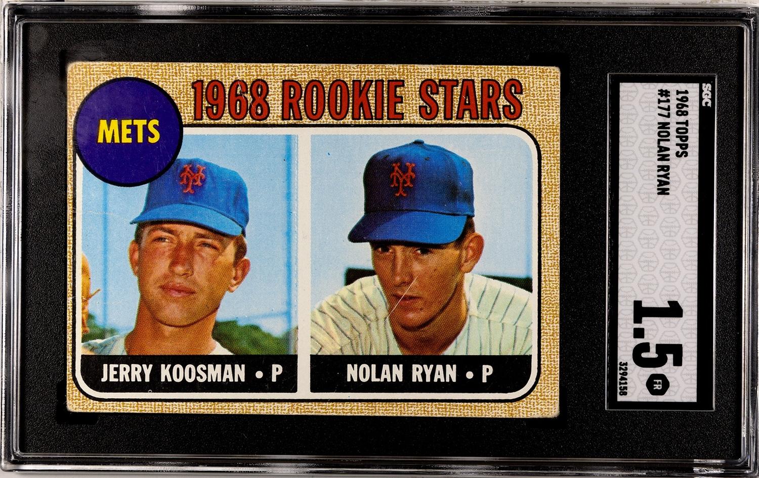 A 1968 Topps Nolan Ryan Rookie Baseball Card No. 177 (SGC 1.5)