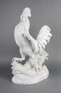A Capodimonte Blanc de Chine Model of a Rooster, Height 28 inches.
