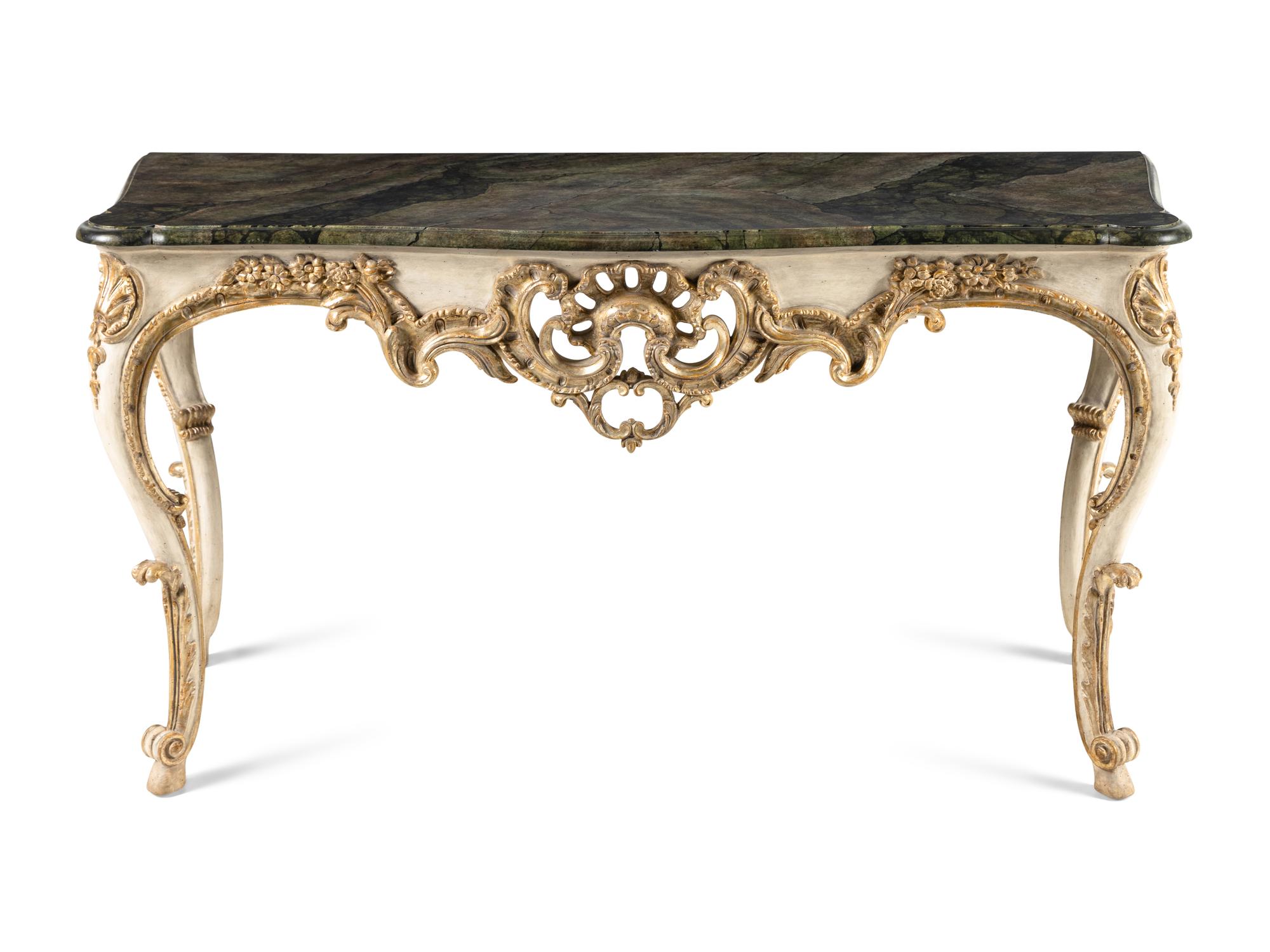 A Venetian Style Painted Console Table