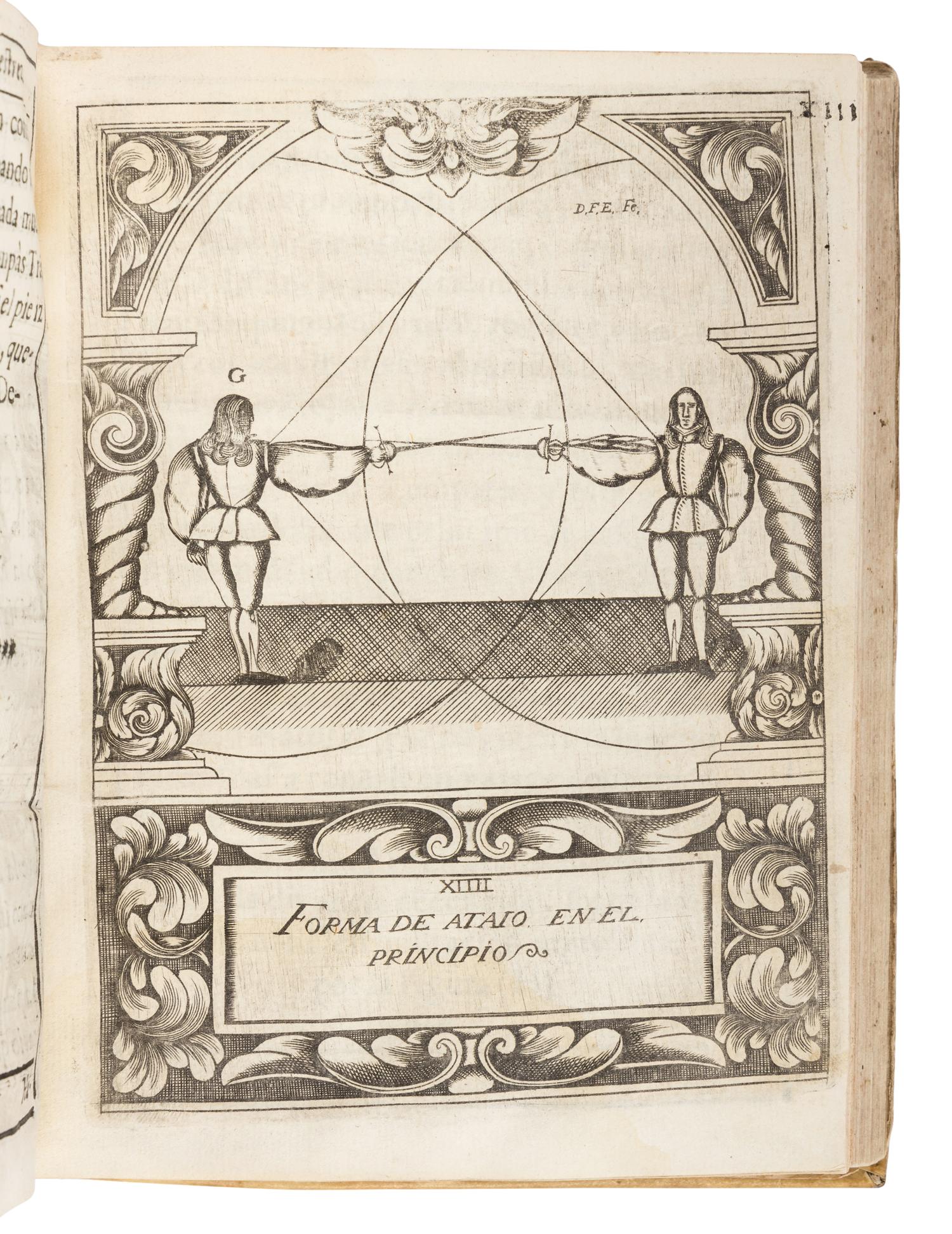 ETTENHARD, Francisco Antonio (1650-1701). Compendio de los fundamentos de la verdadera destreza y filosofía de las armas . Madrid: Antonio de Zafra, 1675.