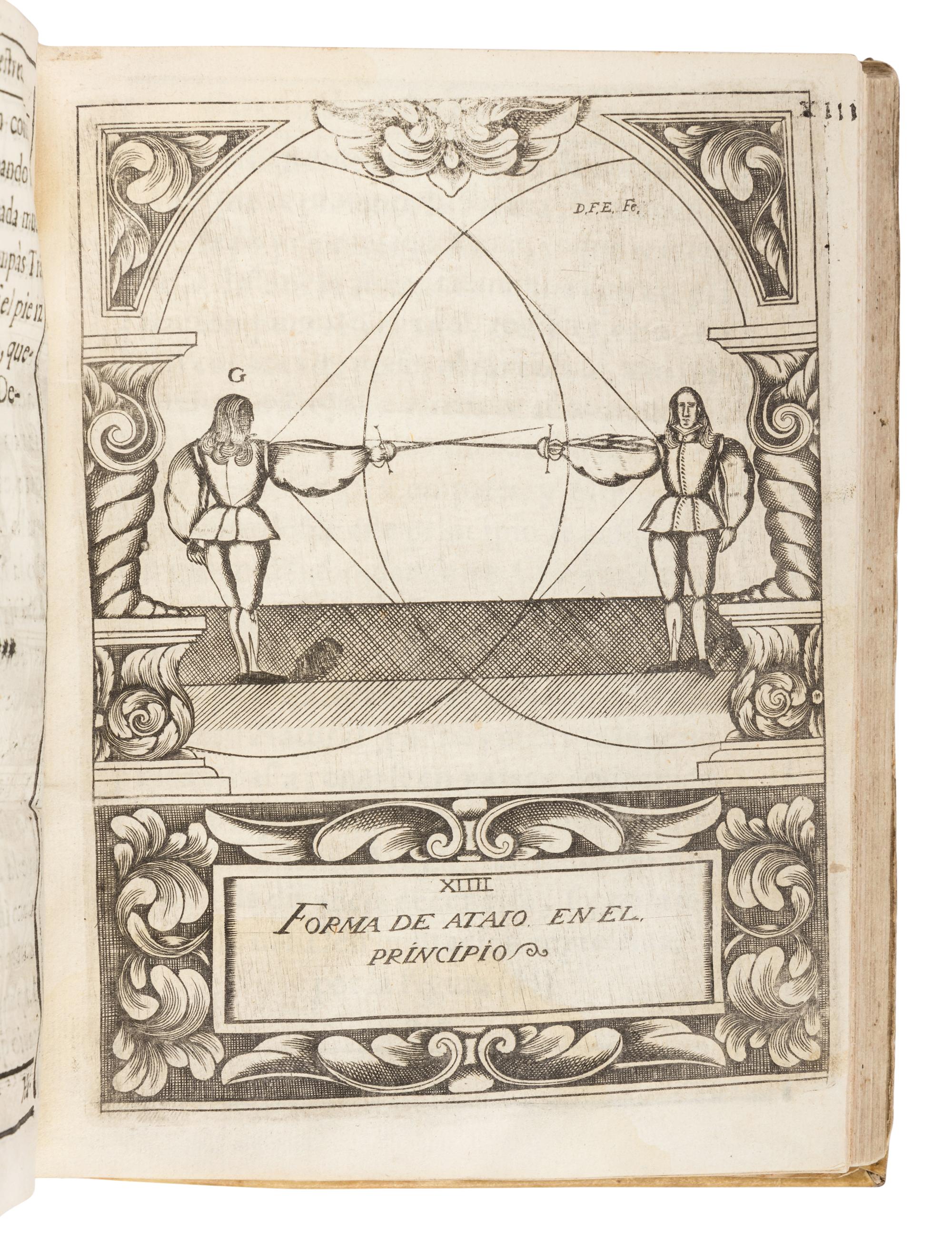 ETTENHARD, Francisco Antonio (1650-1701). Compendio de los fundamentos de la verdadera destreza y filosofía de las armas . Madrid: Antonio de Zafra, 1675.