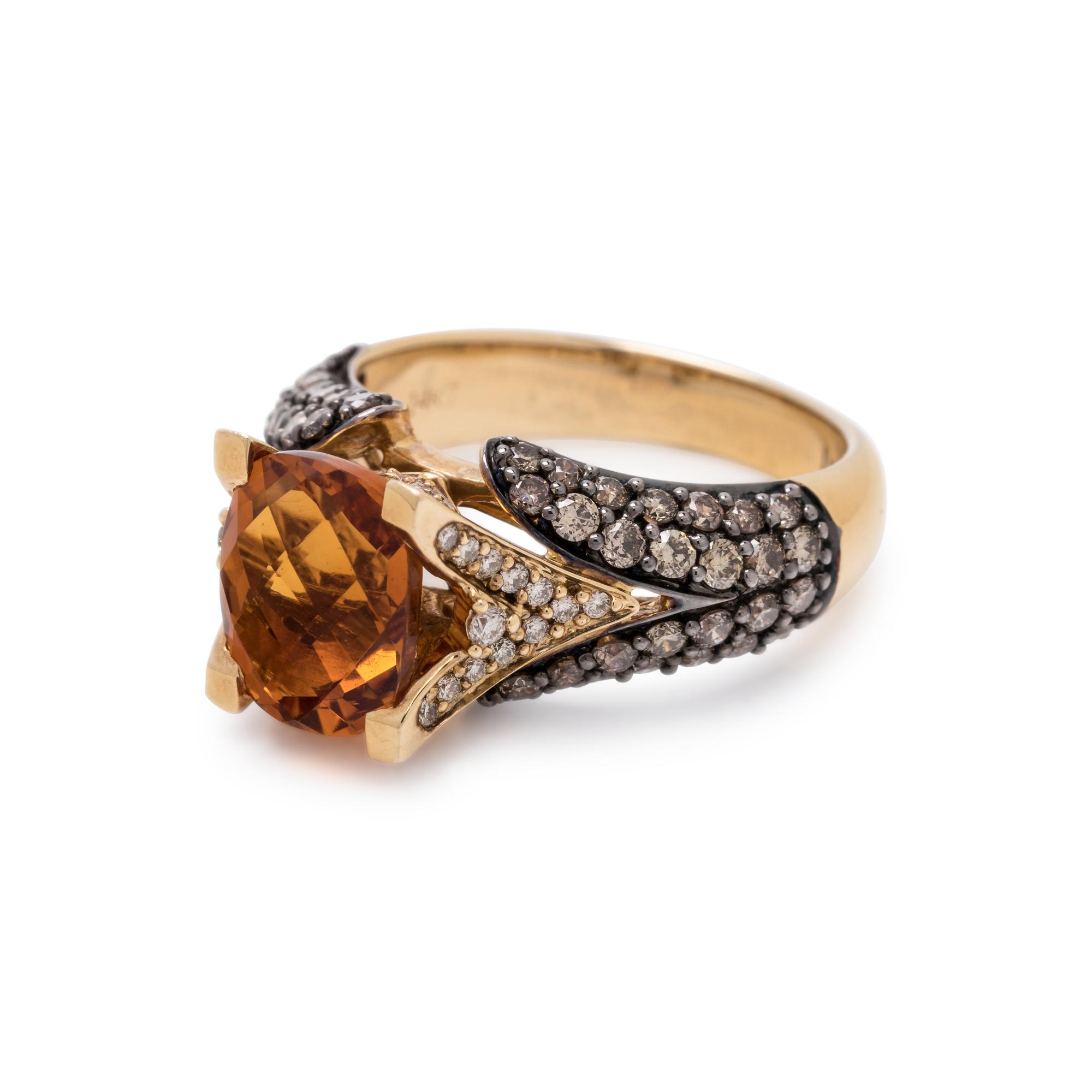 LEVIAN, CITRINE, DIAMOND AND COLORED DIAMOND RING