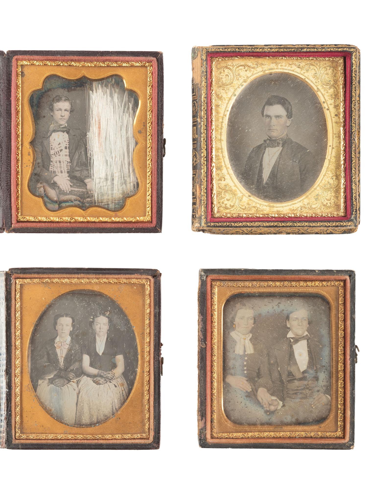 [EARLY PHOTOGRAPHY]. 20 sixth plate daguerreotypes of assorted subjects, incl. trios and an example by EASTMAN.