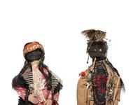 Pair of Applehead Dolls